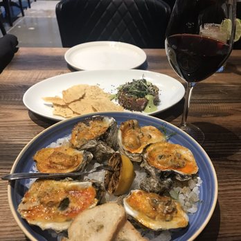 Warehouse 72 - Tuna Tartare Grilled Gulf Oysters - New American Near Me - Houston, Texas Warehouse 72 - Tuna Tartare Grilled Gulf Oysters - New American Near Me - Houston, Texas