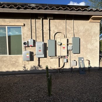 Saguaro Solar - Batteries installed inside of the garage (opposite wall) Back-up panel installed with circuits to be used in a gird-outage situation. - Solar Installation Near Me - Tucson, Arizona Saguaro Solar - Batteries installed inside of the garage (opposite wall) Back-up panel installed with circuits to be used in a gird-outage situation. - Solar Installation Near Me - Tucson, Arizona