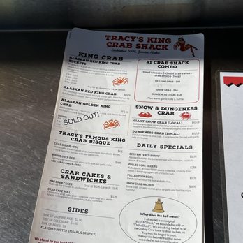 Tracy's King Crab Shack - Menu - Bars Near Me - Juneau, Alaska Tracy's King Crab Shack - Menu - Bars Near Me - Juneau, Alaska