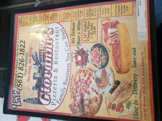 Menu photo 3 Giovannis Pizzeria Restaurant Boca Raton, FL