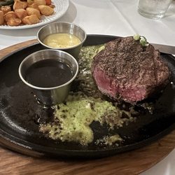 Mazen's & Mazen Grill - Filet mignon on sizzling platter with blue cheese butter