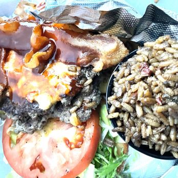 The Old Dowdle Gas & Pub - Pimento cheeseburger and dirty rice - Sports Bars Near Me - Warrior, Alabama The Old Dowdle Gas & Pub - Pimento cheeseburger and dirty rice - Sports Bars Near Me - Warrior, Alabama