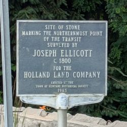 Joseph Ellicott Historical Marker - Site of Stone Marking the Northernmost Point of the Transit Surveyed by Joseph Ellicott