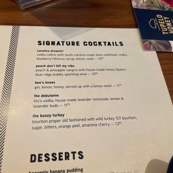 Tupelo Honey Southern Kitchen & Bar - Cocktail list - Southern Near Me - Franklin, Tennessee