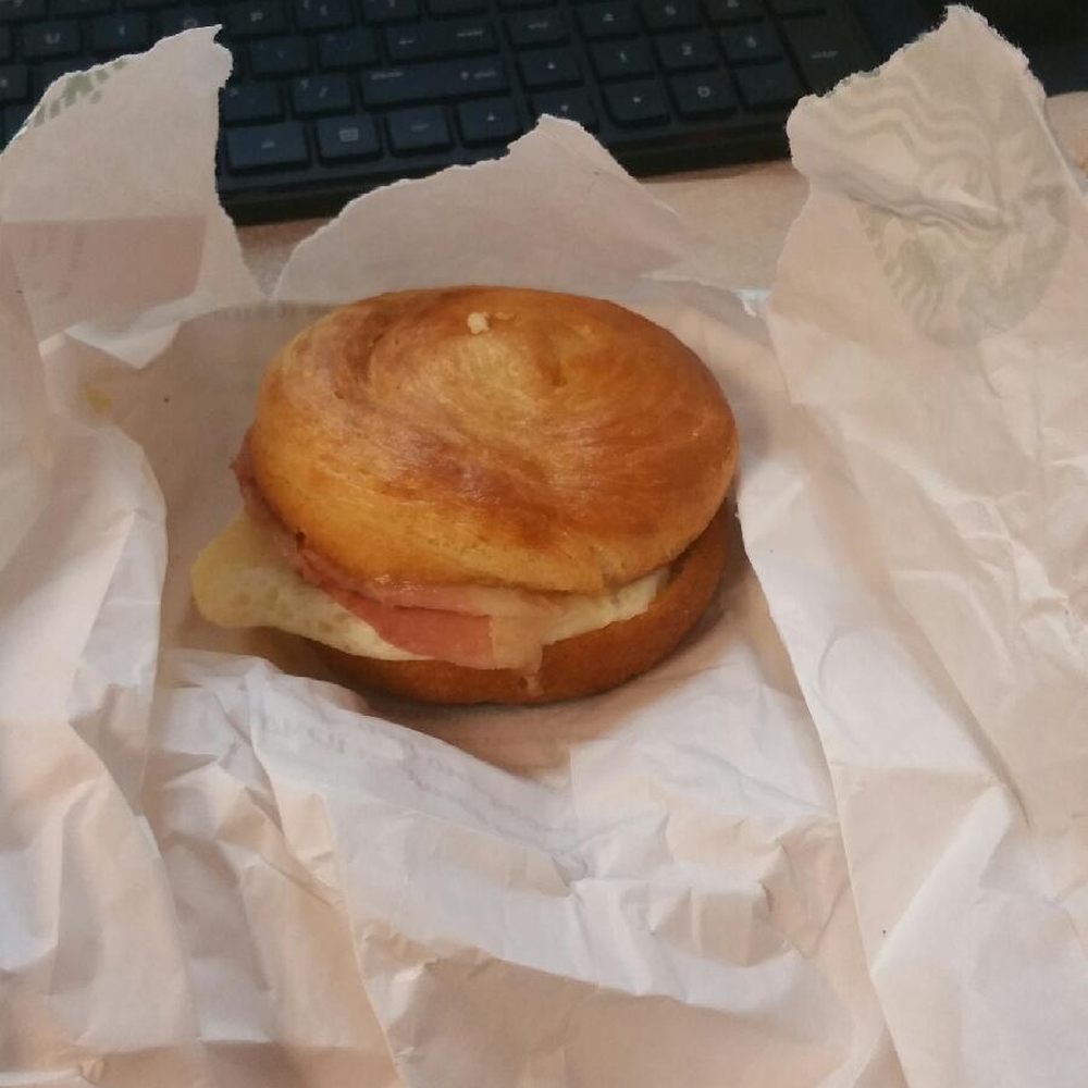 Starbucks - Ham, egg and cheese breakfast sandwich. Delish! - Coffee & Tea Near Me - Cordova, Tennessee