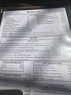 Menu photo 8 The Rock Inn Lake Hughes, CA