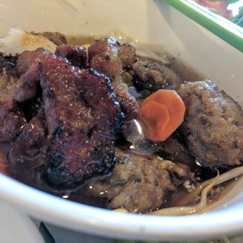 Huong Binh - So much meat in bun cha ha noi - Vietnamese Near Me - Seattle, Washington