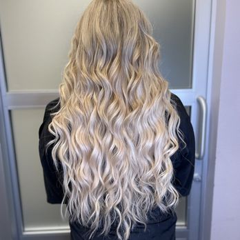 Sandy Blonde Salon - After topper and 22" NBR extensions were added. - Hair Salons Near Me - Newport Beach, California