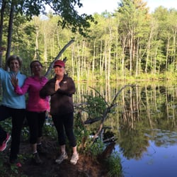 Yoga in the woods