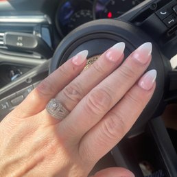Ombré pink and white nails by Lily. Ombré pink and white nails by Lily.