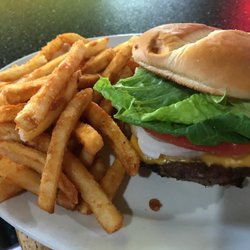 The Brass Faucet Bar & Grill - Straight up cheeseburger with fries!