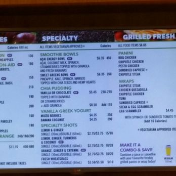Booster Juice - Menu - Juice Bars & Smoothies Near Me - Mississauga, Ontario