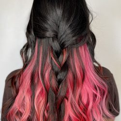 Peek a Boo pink hair by Lia T. !