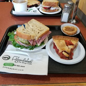 Fifendekel - Montreal smoked meat, strawberry & rhubarb pie, and a butter tart. - Sandwiches Near Me - Edmonton, Alberta Fifendekel - Montreal smoked meat, strawberry & rhubarb pie, and a butter tart. - Sandwiches Near Me - Edmonton, Alberta