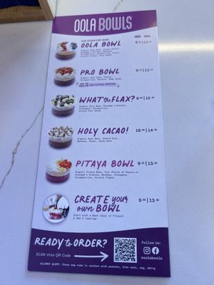 Menu photo 1 Oola Bowls York, PA Menu photo 1 Oola Bowls York, PA