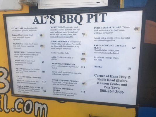 Menu photo 4 Al's BBQ Pit Makawao, HI Menu photo 4 Al's BBQ Pit Makawao, HI