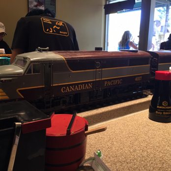 Sushi House - Toy train delivering sushi plates - Sushi Bars Near Me - Banff, Alberta