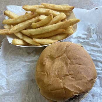 Beaches Burgers - Bacon Philly Burger with fries (regular size) - American Near Me - Ocean Isle Beach, North Carolina