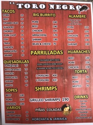 Menu photo 4 El Toro Negro Tacos Puerto Peñasco, SON Menu photo 4 El Toro Negro Tacos Puerto Peñasco, SON