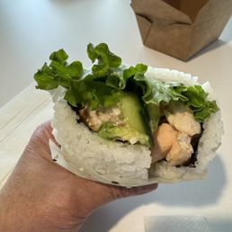 Crab and salmon pocket sushi Crab and salmon pocket sushi