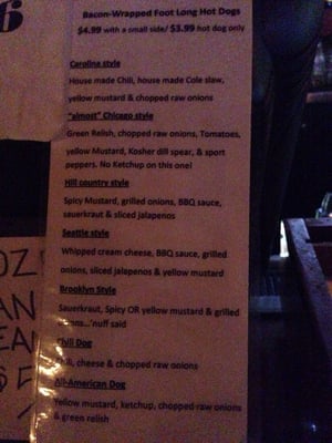 Menu photo 4 Hideout Pub Austin, TX