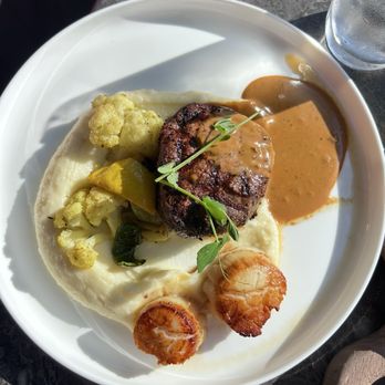 One Eleven Main - Filet with scallops - New American Near Me - Bel Air, Maryland One Eleven Main - Filet with scallops - New American Near Me - Bel Air, Maryland
