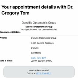 The confirmation of the appointment The confirmation of the appointment