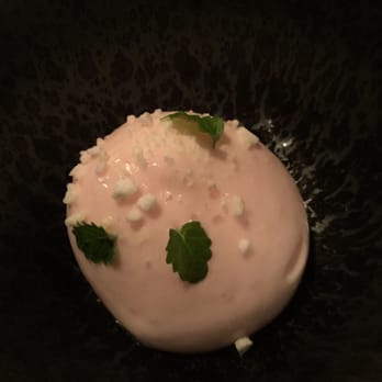 Commis - Rhubarb with olive oil and frozen buttermilk - New American Near Me - Oakland, California Commis - Rhubarb with olive oil and frozen buttermilk - New American Near Me - Oakland, California