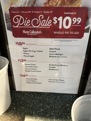 Menu photo 5 Marie Callender's La Habra, CA