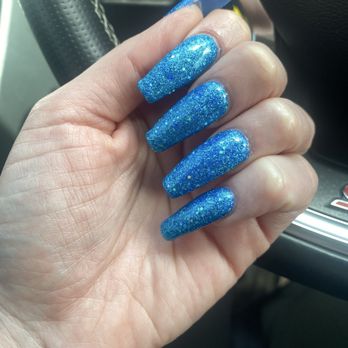 Goldust Nail Lounge - Acrylic with glitter gel. - Nail Salons Near Me - Albuquerque, New Mexico