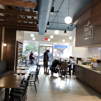 Quality Greens Kitchen - A shot from the back, as you can see plenty of space and great lighting - New American Near Me - Hoboken, New Jersey Quality Greens Kitchen - A shot from the back, as you can see plenty of space and great lighting - New American Near Me - Hoboken, New Jersey