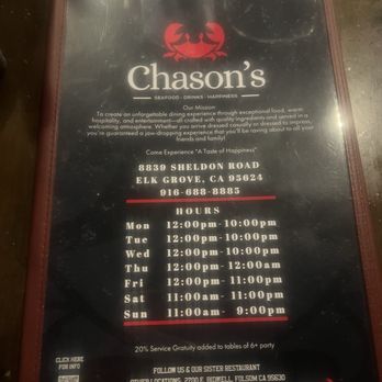 Chason's - Seafood Near Me - Elk Grove, California