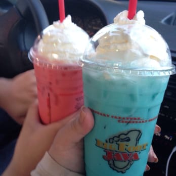 Big Foot Java - My blue raspberry red bull Italian soda and my cousin's raspberry red bull Italian soda. YUMMMMY!!! - Coffee & Tea Near Me - Renton, Washington Big Foot Java - My blue raspberry red bull Italian soda and my cousin's raspberry red bull Italian soda. YUMMMMY!!! - Coffee & Tea Near Me - Renton, Washington