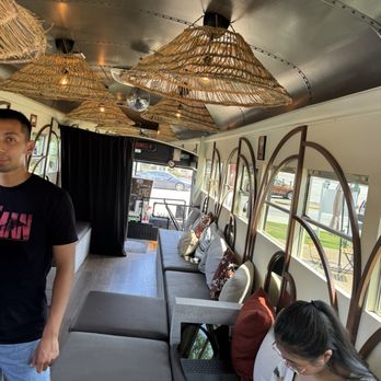 Hendrix The Bus - Inside the bus (seating) - Coffee & Tea Near Me - Columbia, South Carolina Hendrix The Bus - Inside the bus (seating) - Coffee & Tea Near Me - Columbia, South Carolina