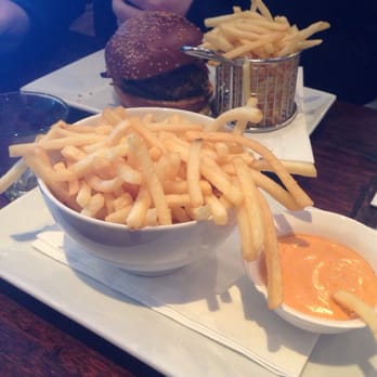 Inc Cafe - Fries, chipotle aioli. (Burger in the back ground). - Coffee & Tea Near Me - Cronulla, NSW