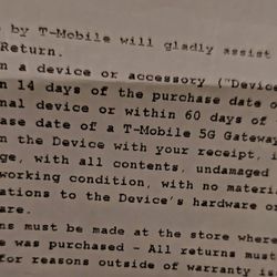 Metro by T-Mobile - Receipt (after I had to BEG for it) clearly states devices are returnable within 14 days. I attempted to return it within 24 hours