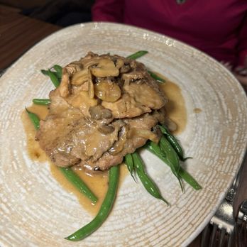 Tramonto Restaurant - Veal Scallopini with chestnuts and mushrooms. - Italian Near Me - Hawthorne, New York Tramonto Restaurant - Veal Scallopini with chestnuts and mushrooms. - Italian Near Me - Hawthorne, New York