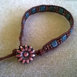 Bead Cache - Leather wrap bracelet -- easy to make in a couple of hours