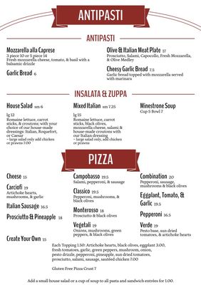 Menu photo 1 Pizzuto's Italian Cafe Seattle, WA Menu photo 1 Pizzuto's Italian Cafe Seattle, WA