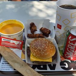 McDonald's - Carrot Soup, Royal with Cheese, Three Piece Chicken Wings and a Sagres Saúde