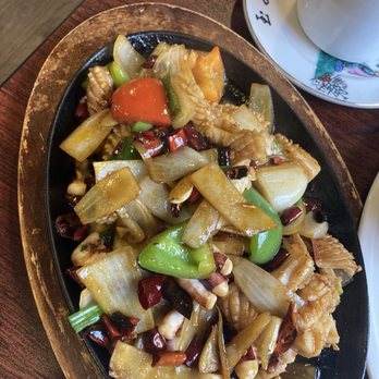 Palace of Sichuan - Sizzling squid.  Excellent dish. - Szechuan Near Me - Longview, Washington