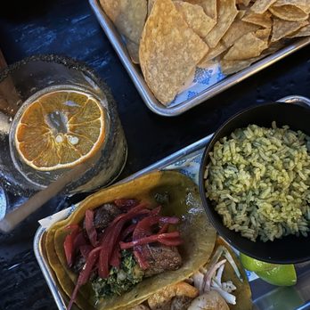 Picanha and shrimp tacos