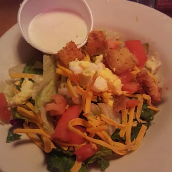 Texas Roadhouse - House salad with ranch sauce. Love that all dressings and croutons are made fresh in house! - Barbeque Near Me - Plattsburgh, New York