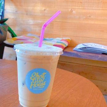 Shotgun House Coffee Roasters - Iced oat milk vanilla latte - Coffee Roasteries Near Me - San Antonio, Texas