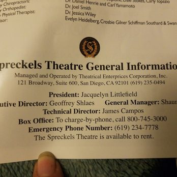 Spreckels Theatre - General information 2017 - Performing Arts Near Me - San Diego, California Spreckels Theatre - General information 2017 - Performing Arts Near Me - San Diego, California