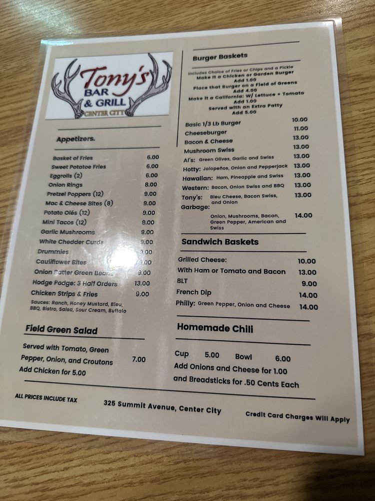 TONY’S BAR & GRILL CENTER CITY Minneapolis, Minnesota Bars