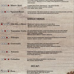 Camp Creek Coffee Roaster - Current offerings, Aug. 2022