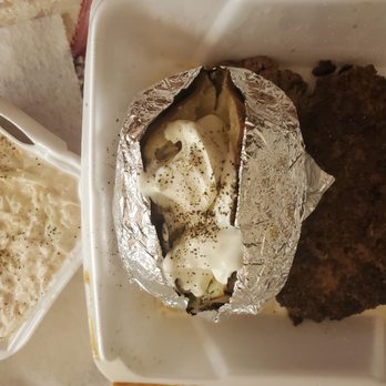 The Deer Lodge - Hamburger steak, baked potato, slaw - Don't expect flavor. - Hotels Near Me - Hiawassee, Georgia The Deer Lodge - Hamburger steak, baked potato, slaw - Don't expect flavor. - Hotels Near Me - Hiawassee, Georgia