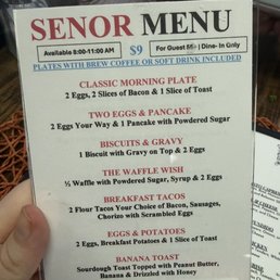 Senior menu Senior menu