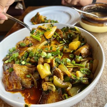 Rangoon Burmese Kitchen - Pork belly with mustard greens - Burmese Near Me - Honolulu, Hawaii